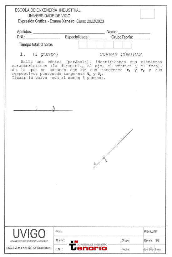 Examen Expresión gráfica (Dibujo) de Grado Ingeniería