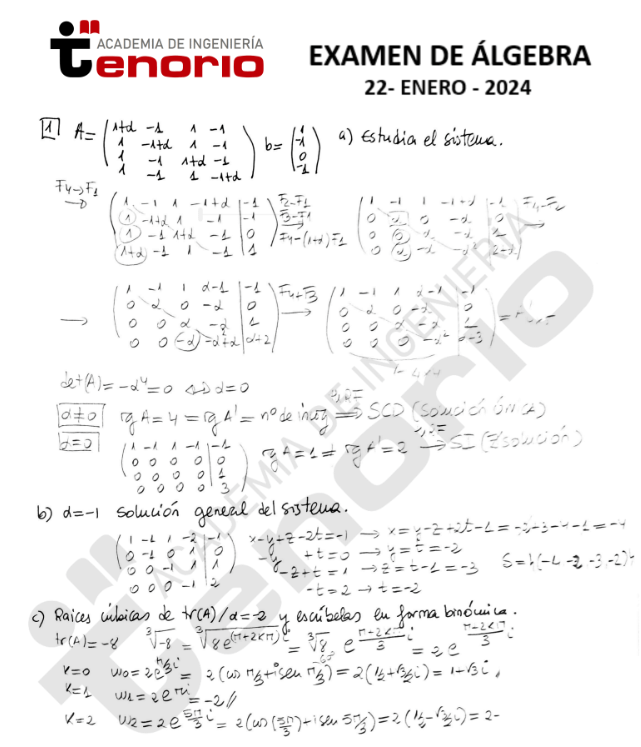 Examen algebra eei uvigo grado ingeniería resuelto por academia tenorio