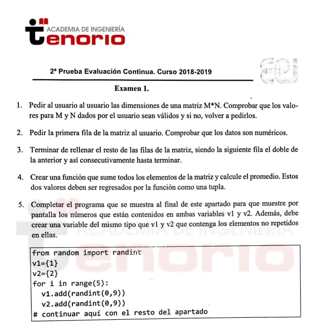 Examen informatica para la ingenieria vigo academia tenorio