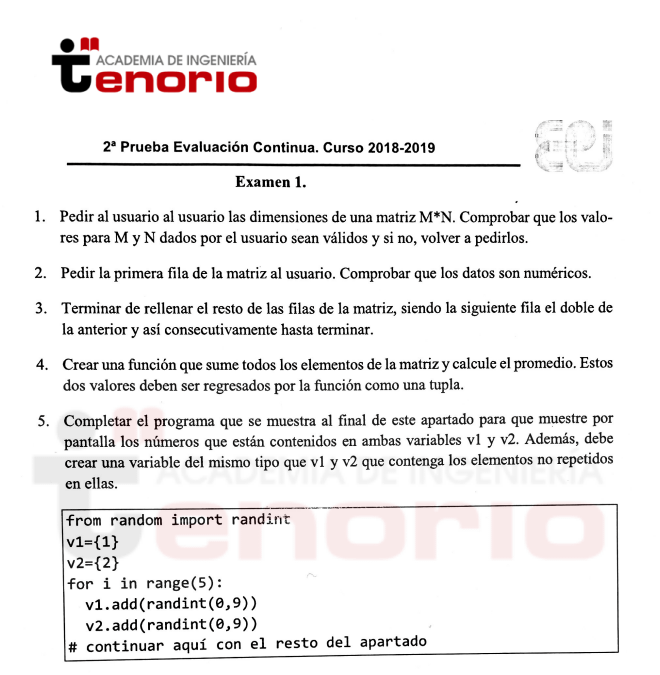 Examen informatica para la ingenieria vigo academia tenorio