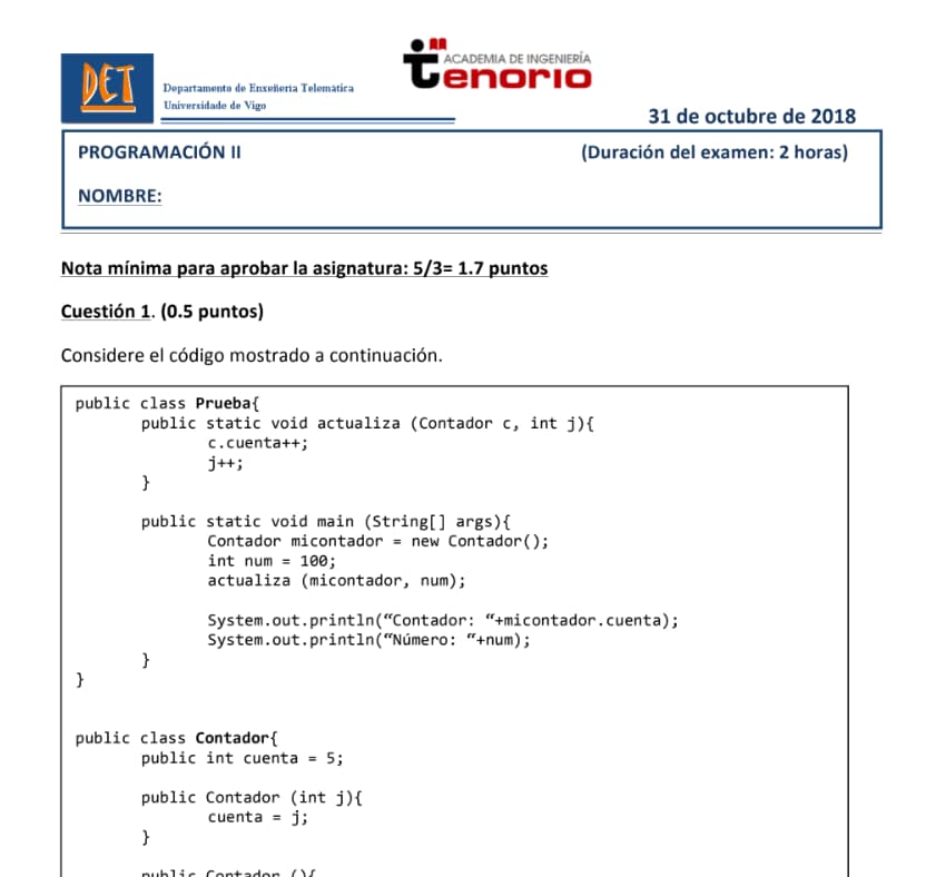 examen ejemplo progra-2 teleco uvigo academia tenorio