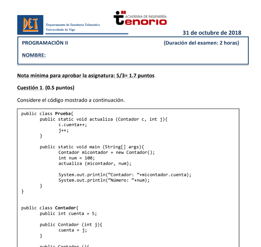 examen ejemplo progra-2 teleco uvigo academia tenorio